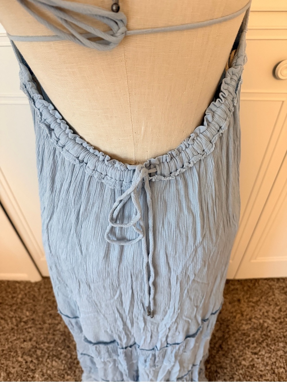 Low Back Halter Ruffle Maxi Dress - Picture 3 of 4